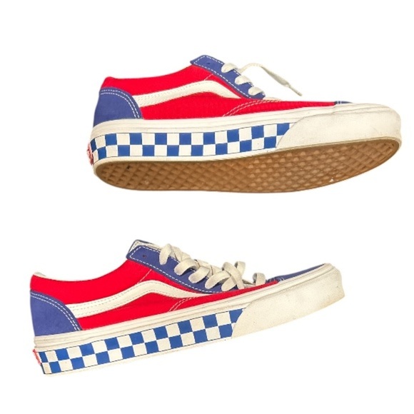 Vans EUC Red White and Blue Checkerboard Old Skool, Size 7 Men's, 8.5 Wo… - Picture 6 of 8